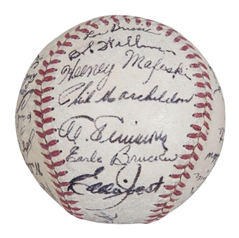 1948 Philadelphia Athletics Team Signed Baseball With 27 Signatures Including Al Simmons (JSA)